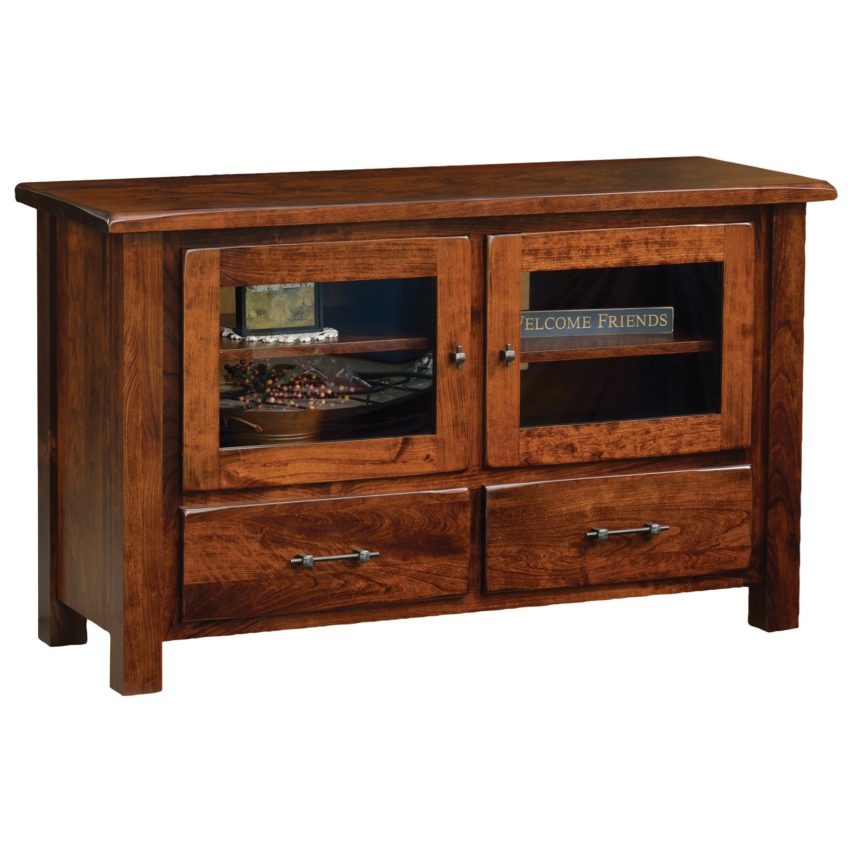 Ashery Oak Barn Floor Customizable 50" Solid Wood TV Stand with 2